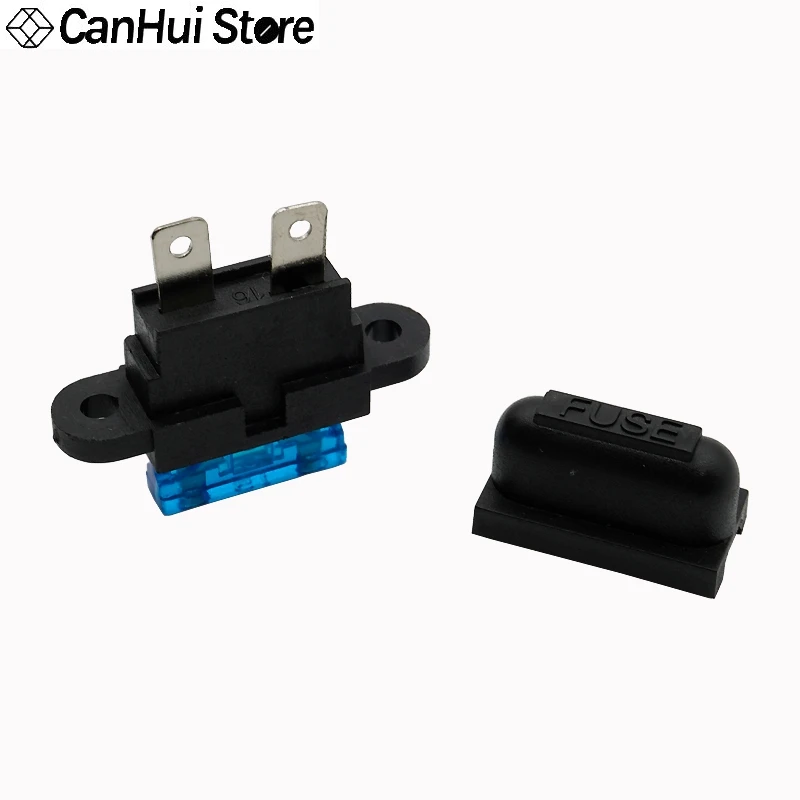 5 unids Portafusible Auto Estándar Mediano Impermeable & Tapa Negra Montaje en Panel con Fusible de Paleta ATC ATO para Coche Barco Camión SUV - imagen 4