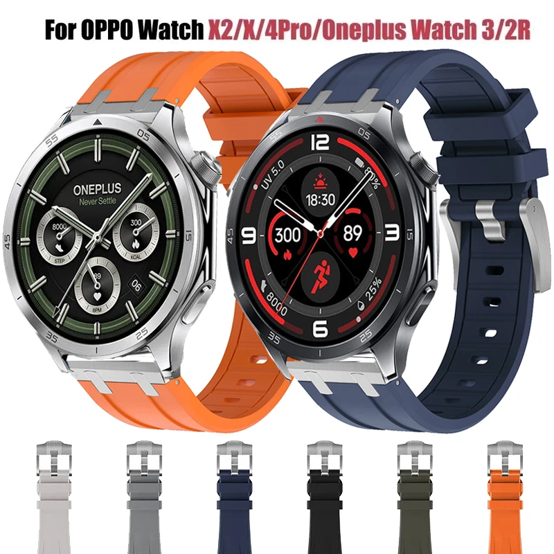 Banda de goma líquida de 22mm para OPPO Watch X2/X/4 Pro, pulsera deportiva para OnePlus Watch 3/2/2R/Oneplus 46mm/Realme S2 2 3 3Pro