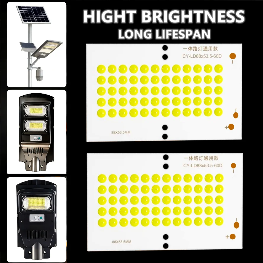 10 ~ 1 Uds 3V 6W fuente de luz de Chip Solar luz blanca LED COB 60 cuentas Chip integrado luz de Camping portátil accesorios de bombilla LED