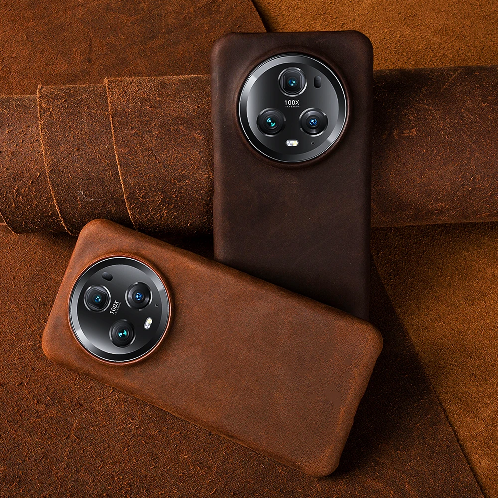 ZWW Crazy House Funda de cuero genuino para Honor Magic 7 Pro funda para Magic6 Pro Lite estética Vintage Retro - imagen 4