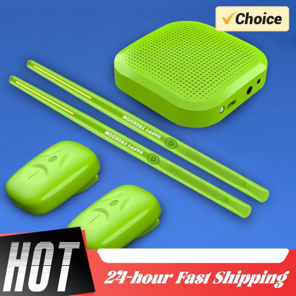 Batería electrónica inteligente Virtual, Kit de batería de aire de bolsillo eléctrica con baquetas, pedales, Kit convertidor de Audio para adultos y niños principiantes - imagen 4