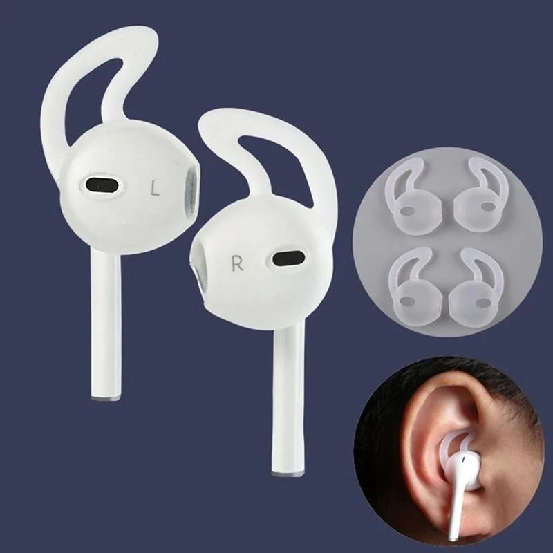 Almohadillas intrauditivos de silicona suave para Apple Airpods, almohadillas protectoras para los oídos, almohadillas para los oídos con gancho antideslizante - imagen 3