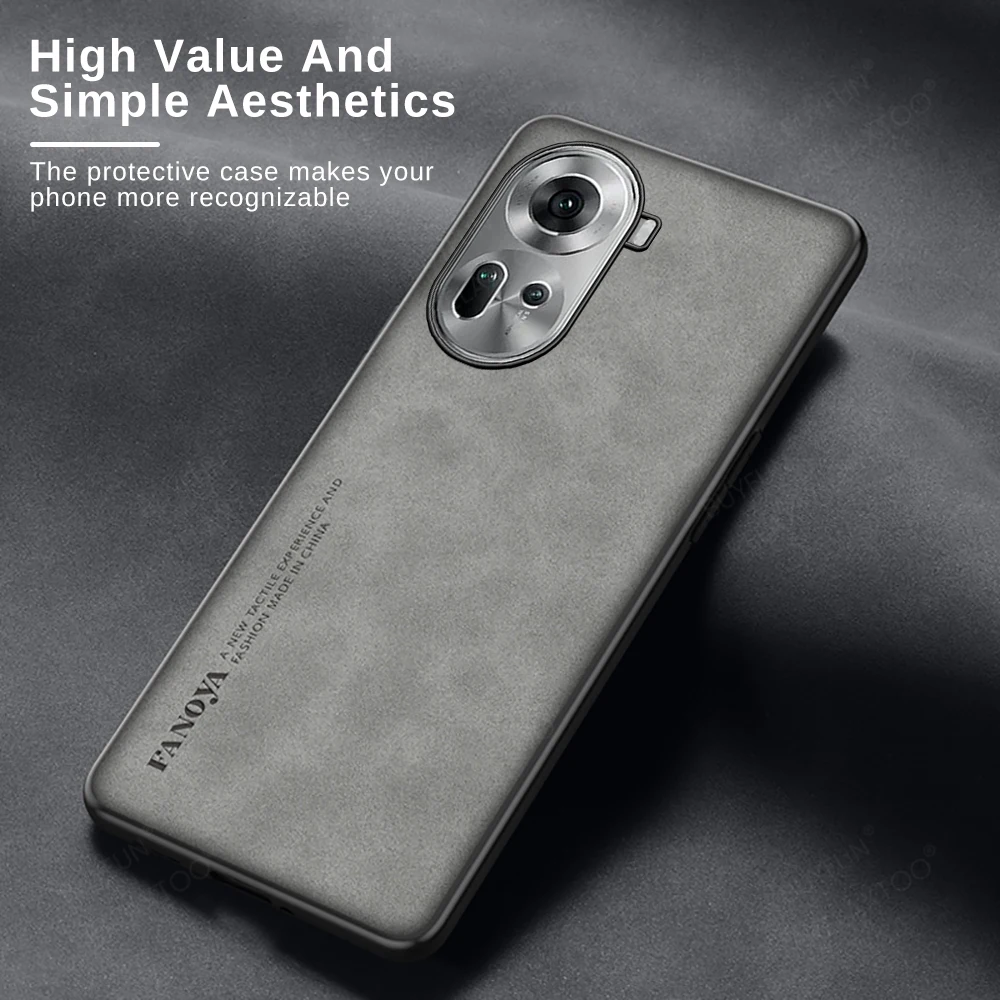 Funda protectora de piel de oveja para Renault 11 5G, carcasa trasera de silicona a prueba de golpes para Oppo Reno11 Reno 11 Pro Reno11pro 5G - imagen 2