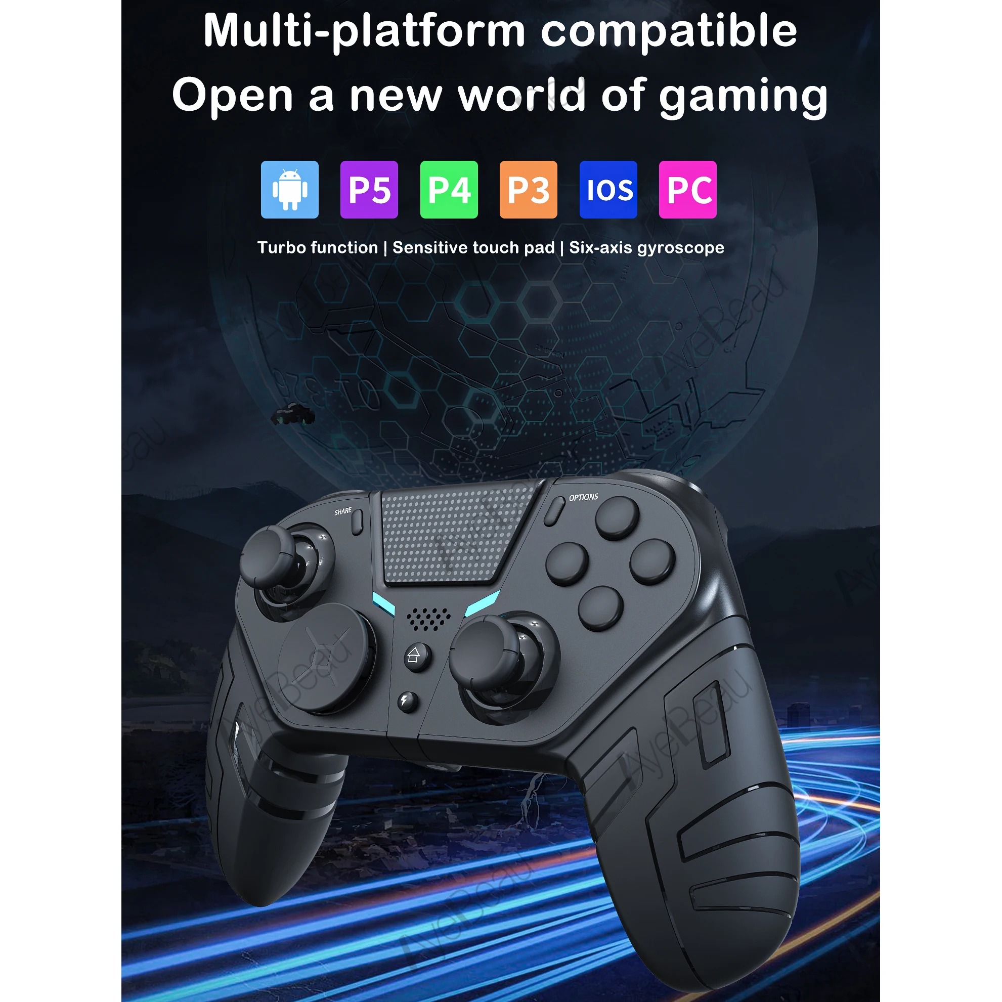 Controlador USB inalámbrico con cable Bluetooth para Playstation PS 4 3 PS4 PS3 Android Control de PC móvil Gamepad Joystick almohadilla de juego celular - imagen 2