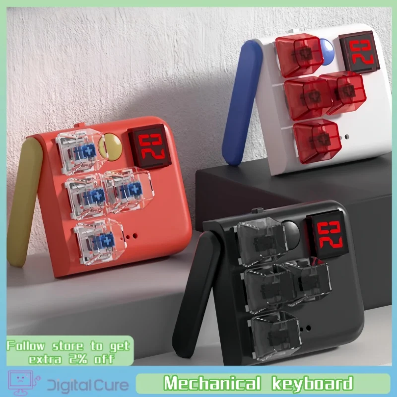 Teclado mecánico Diy Keycap Keyshaft descompresión Mini consola de juegos juego de desafío soporte para teléfono móvil regalo de súper succión - imagen 2