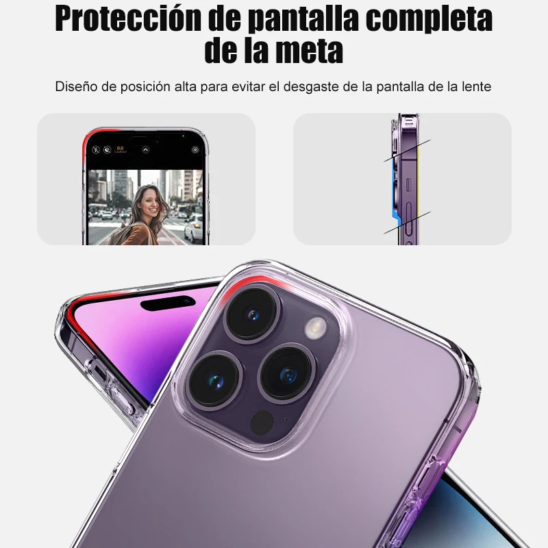 Funda de teléfono transparente para iPhone 14, 11, 12, 13, 15 Pro Max, fundas de silicona transparente para iPhone 15, 14, 12, 13, Mini XR, X, XS, 8, 7 Plus - imagen 5