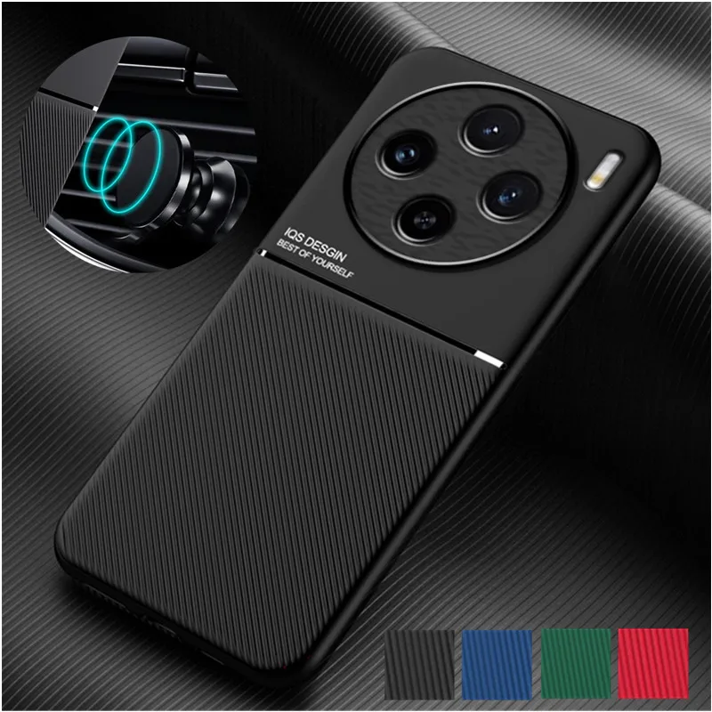 Funda resistente antideslizante a prueba de golpes para Vivo X100 Pro X90 X80 Lite, funda magnética con soporte para coche, Fundas Capa