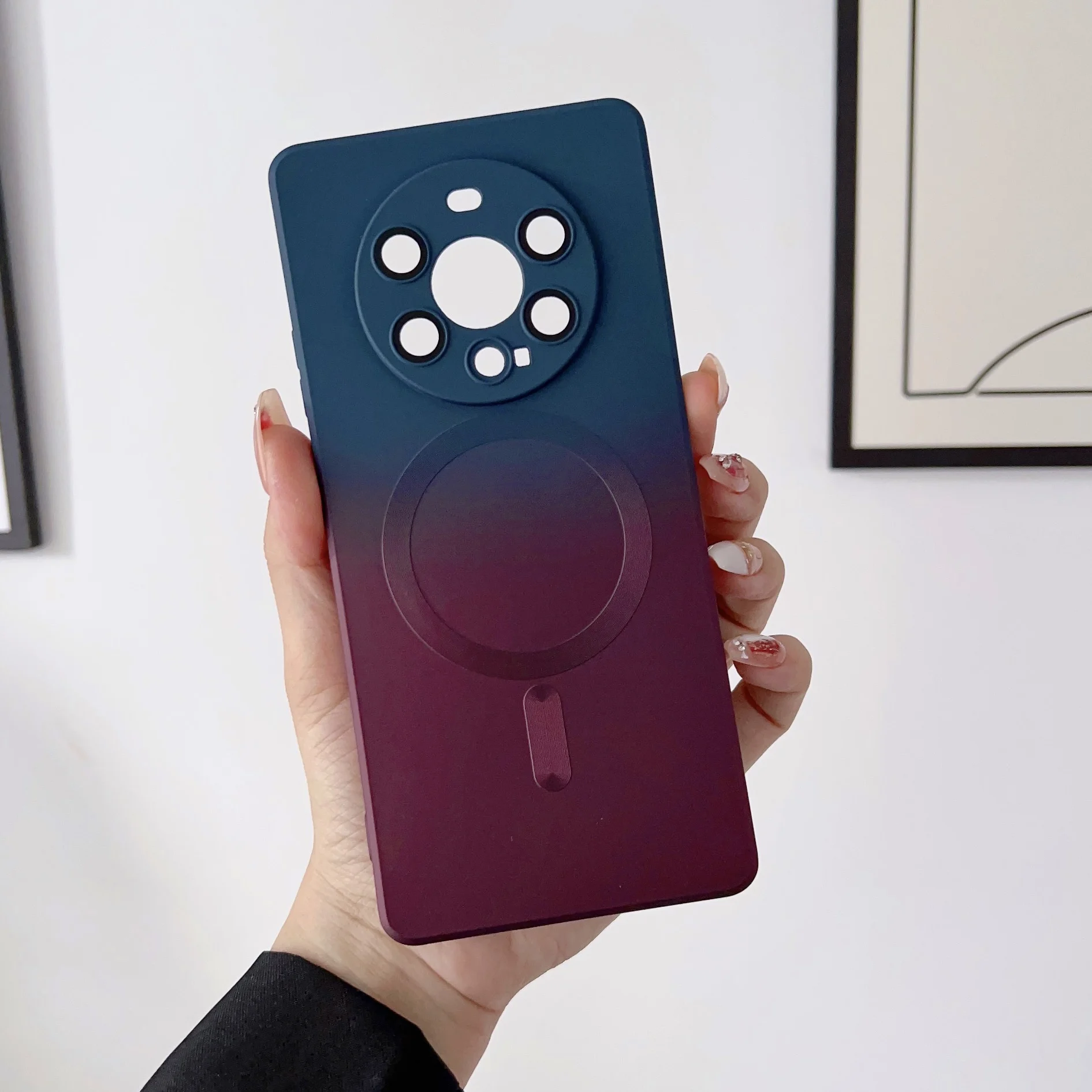 Funda de silicona líquida para Huawei Mate 20, 30, 40, 50 Pro, funda protectora trasera de carga inalámbrica Magsafe para Huawei P30, P40, P50Pro - imagen 2