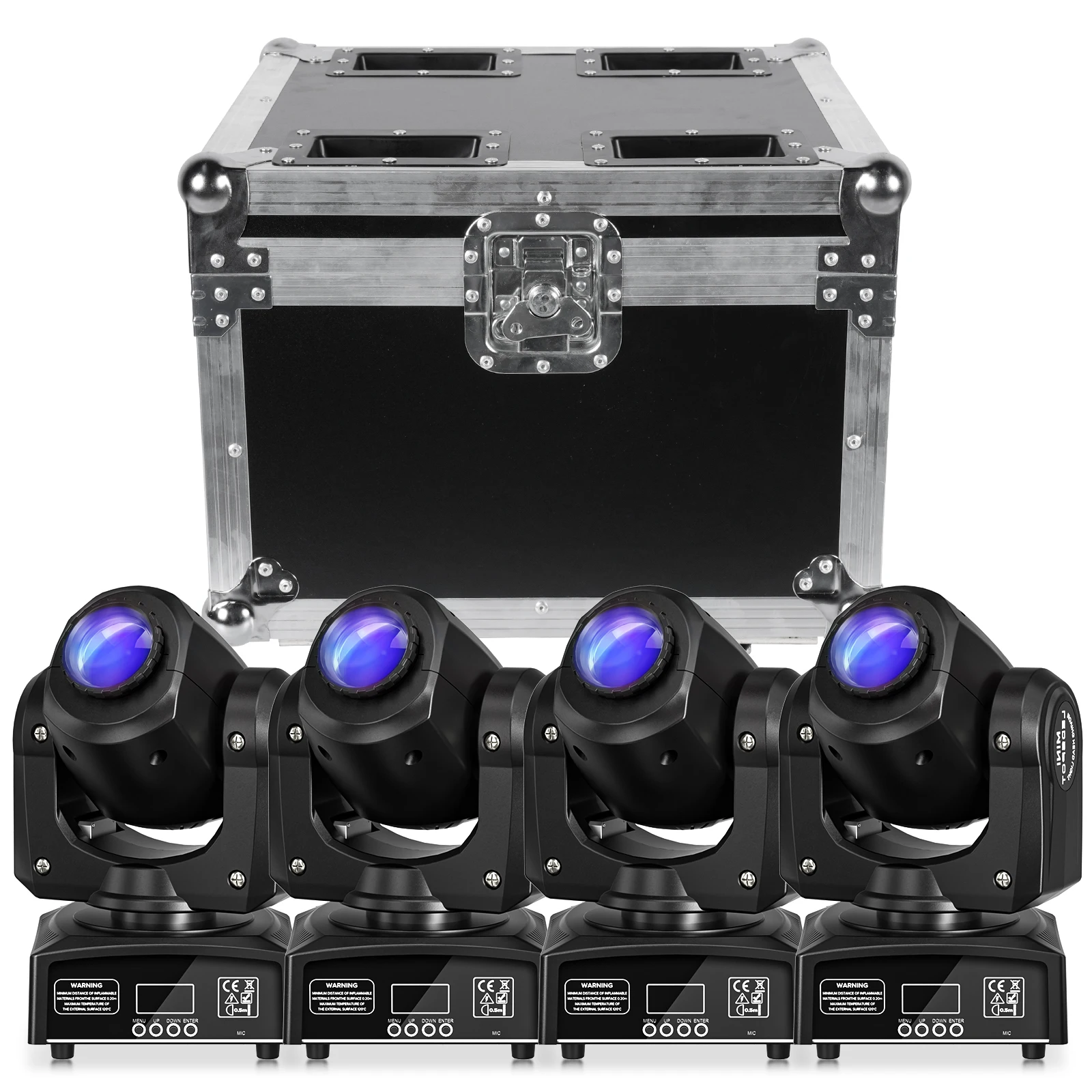 Caja de línea aérea U'King G-TOUR Series, caja de Gator resistente con ruedas y mango retráctil para 4 Uds., luz con cabezal móvil Gobo de haz de 30W - imagen 3