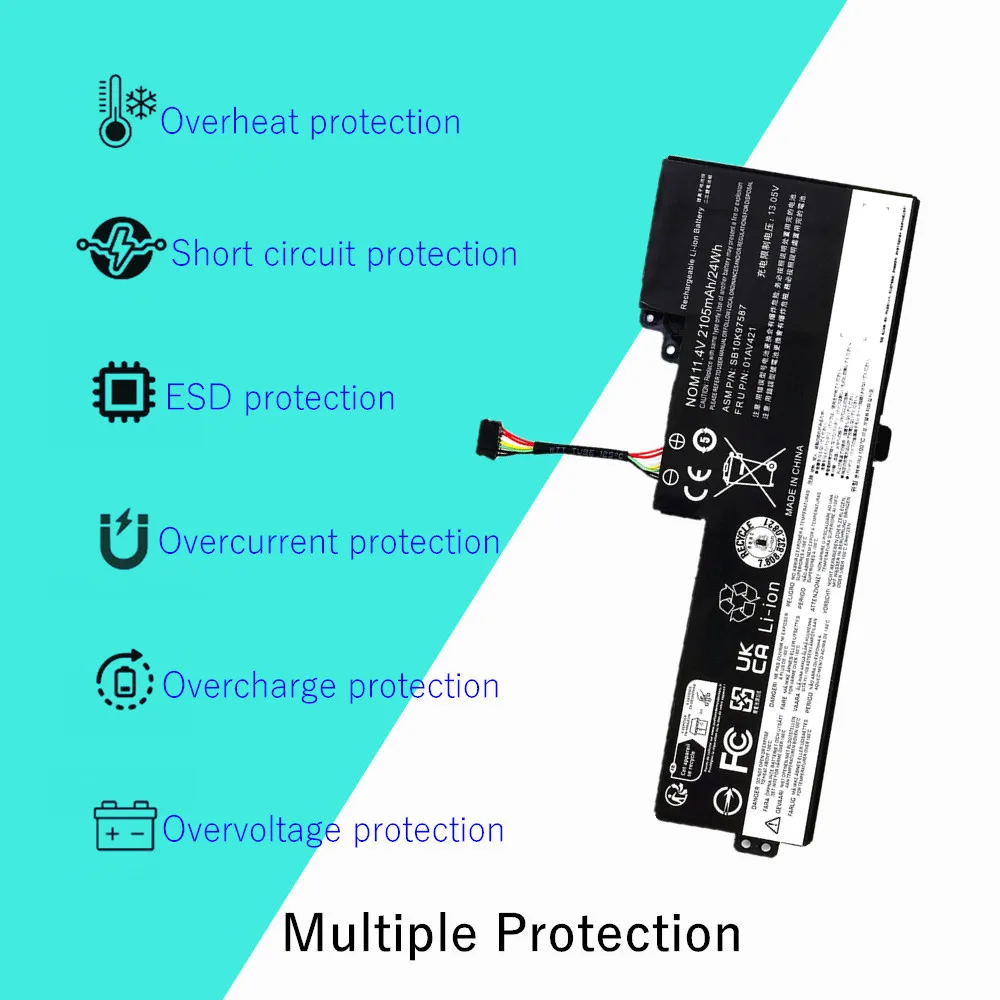 01AV420 batería del ordenador portátil para Lenovo ThinkPad T480 T470 A485 A475 TP25 01AV421 01AV419 01AV489 SB10K97578 SB10K97576 SB10K97577 - imagen 2