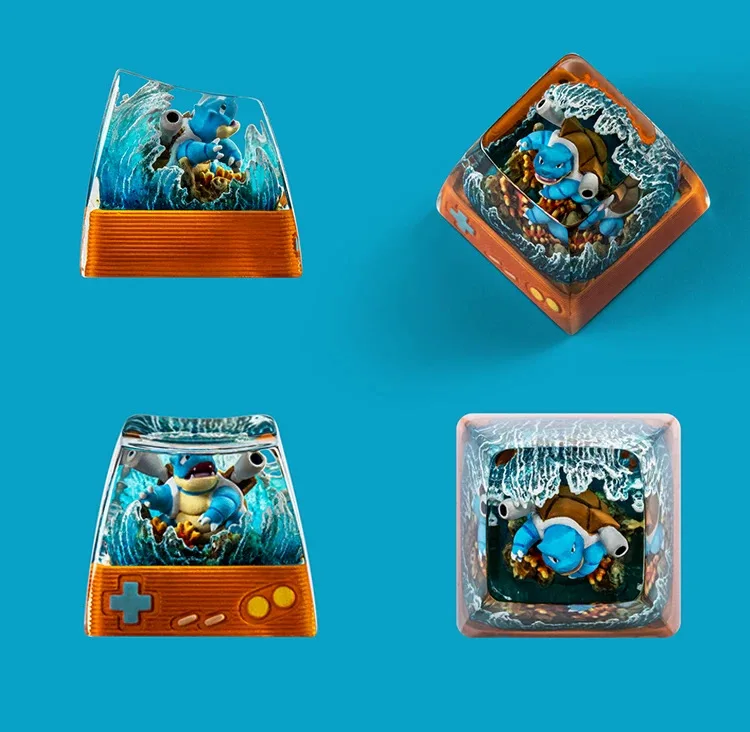 Pokemon Psyduck Lugia resina Keycap personalizado translúcido Teclado mecánico DIY teclas tapas accesorios de teclado Anime Cap regalos - imagen 4