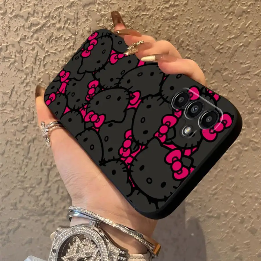 Funda Cool de gato rosa para Samsung Galaxy A05 A40 A16 A10 A12 A06 A70 A17 A20 A13 A50 A04 A30 A15 funda de teléfono suave negra - imagen 2