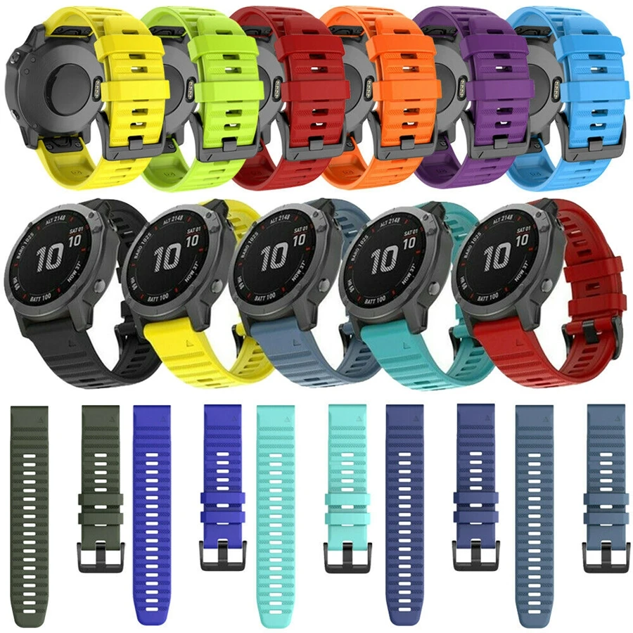 Quickfit-Correa de silicona para reloj, pulsera de 26mm y 22mm para Garmin Fenix 7, 7X, 6, 6X Pro, 5X, 5 Plus, 3, 955, Epix Gen 2 - imagen 2