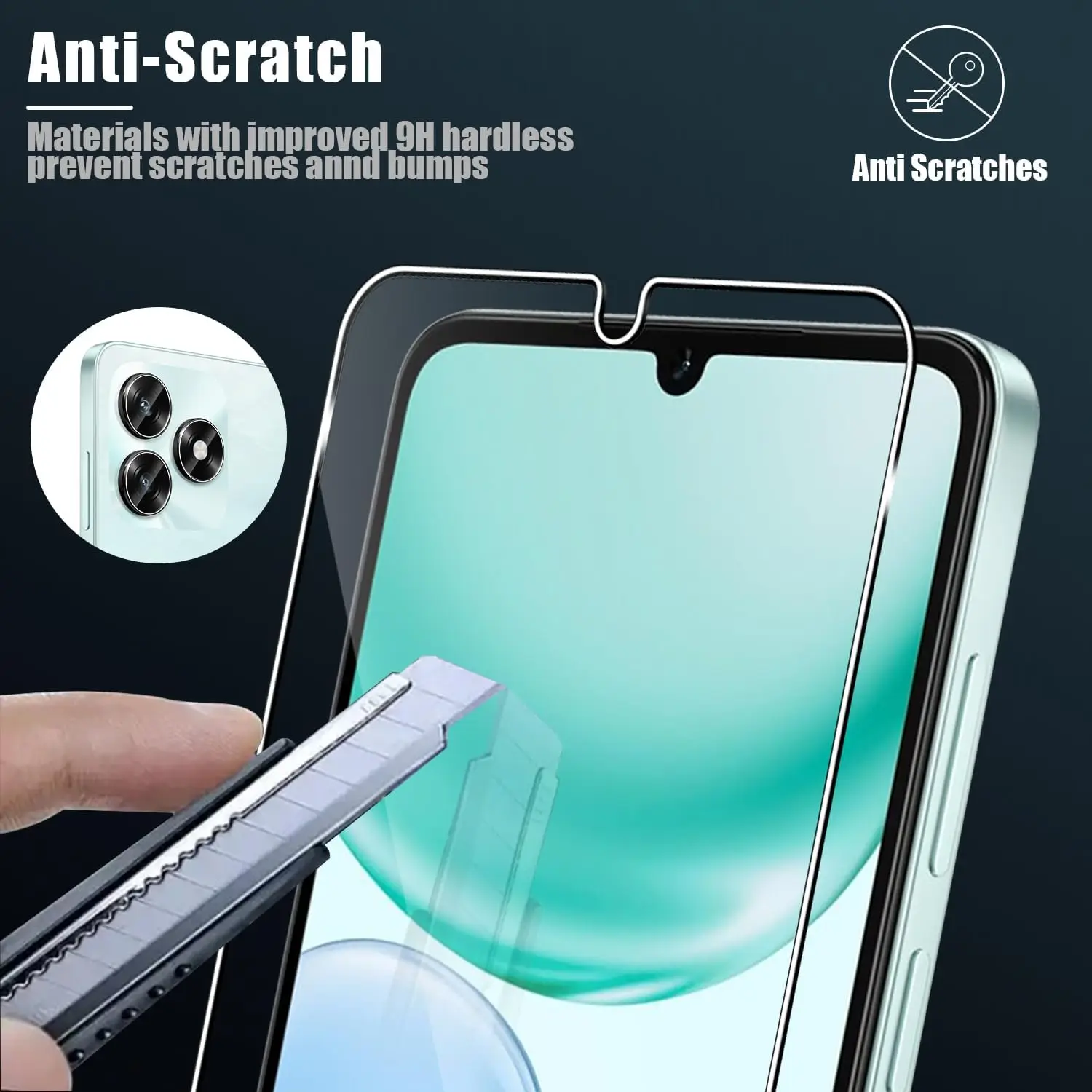 Vidrio templado transparente 2.5D 9H para lente de cámara de película protectora de pantalla Honor X5 Plus - imagen 3