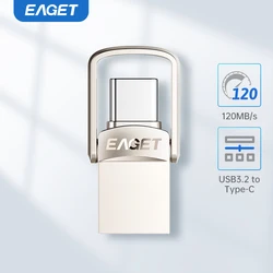 Eaget Pendrive USB 3.2 Dual USB-C y USB para PC y Móvil