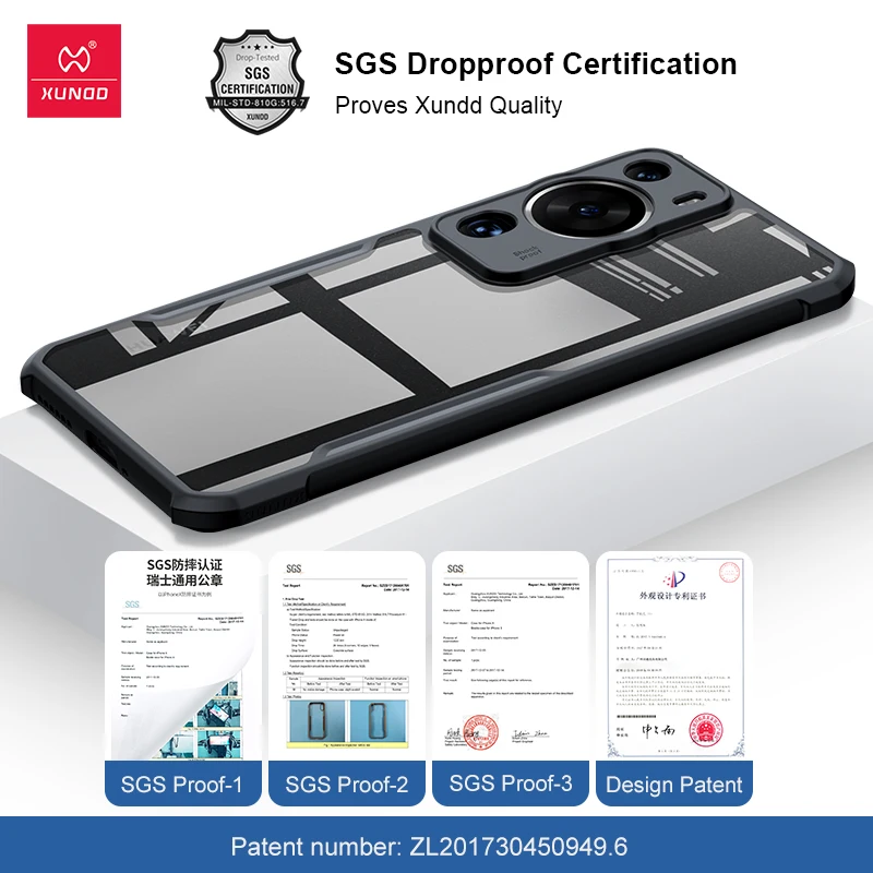 Xundd Funda Huawei P60 Pro a prueba de golpes - carcasa transparente