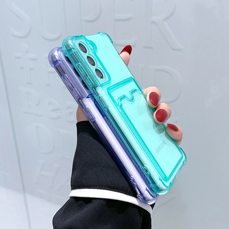 Funda transparente con tarjetero Original para Samsung Galaxy A15 A25 A35 A55 A14 A24 A34 A54 A13 A23 A33 A53 S21 S22 S23 5G - imagen 4