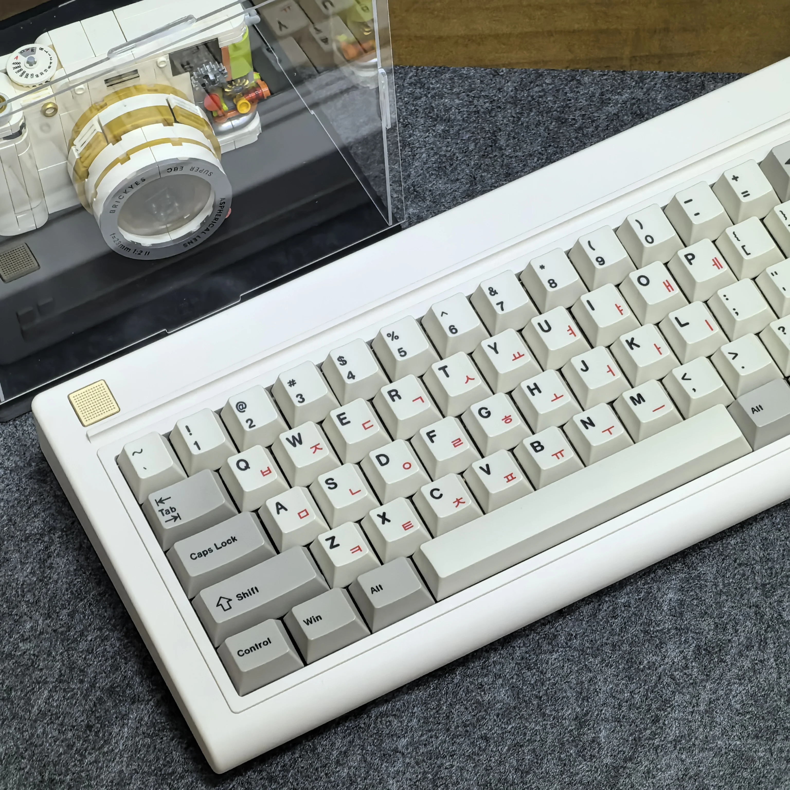 Teclas Retro coreanas cereza Pbt proceso de sublimación Simple 135 teclas juego de teclas Off-White gris rojo personajes ruso Hangul Keycap - imagen 3