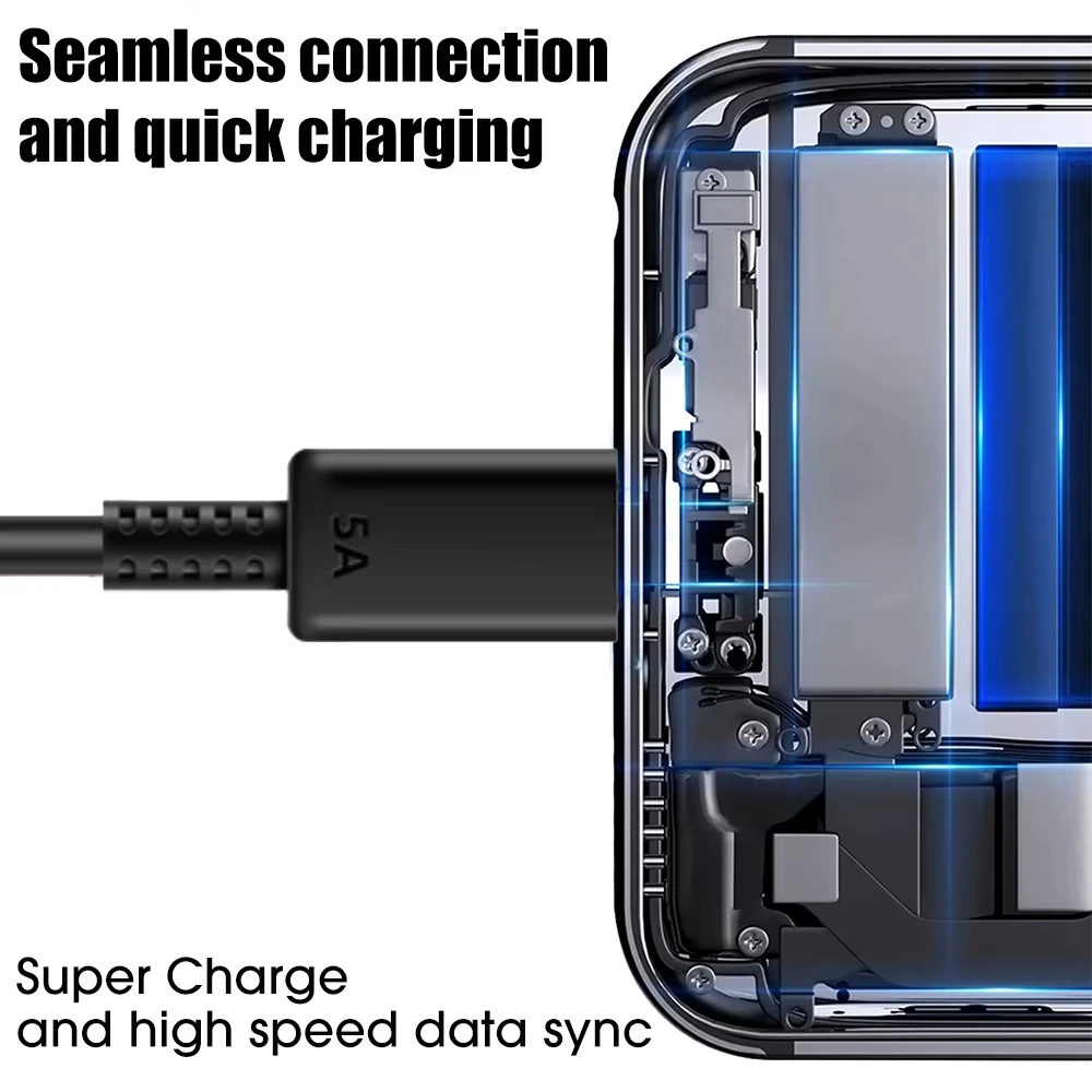 NNBILI-Cable de carga súper rápida para móvil, Cable de datos de carga rápida, 5A, 45W, Dual USB C, para iPhone 15, Samsung S24 Plus, Note 20, Ultra PD, 1-4 unidades - imagen 3