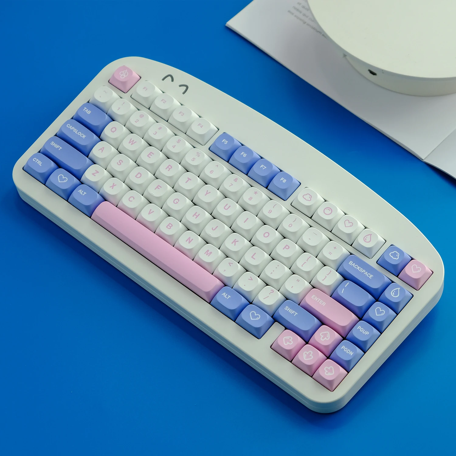 GMK-Juego de 141 teclas de espuma de leche de burbujas, teclas subcama de tinte PBT, perfil MA, cambio de 1,75u 2U para teclados personalizados
