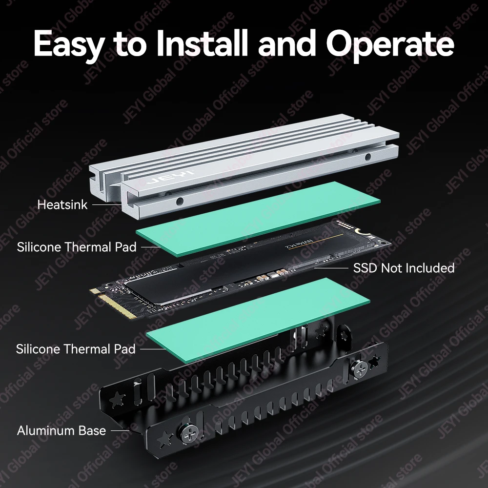 JEYI Disipador para SSD M.2 – Refrigeración NVMe con Almohadilla - imagen 5