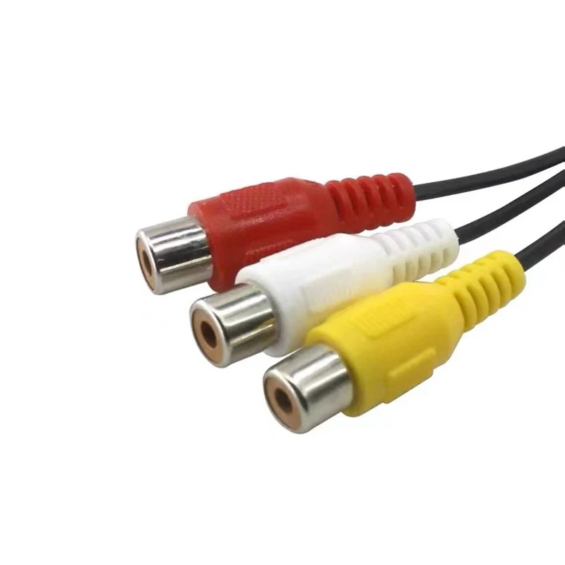 Cable de vídeo de 3,5mm macho a hembra Rca, Cable de vídeo amarillo, de 15mm blanco y rojo, cabezal de extensión 3,5, Cable Av uno a tres hembra, Cable de Audio Lotus - imagen 5