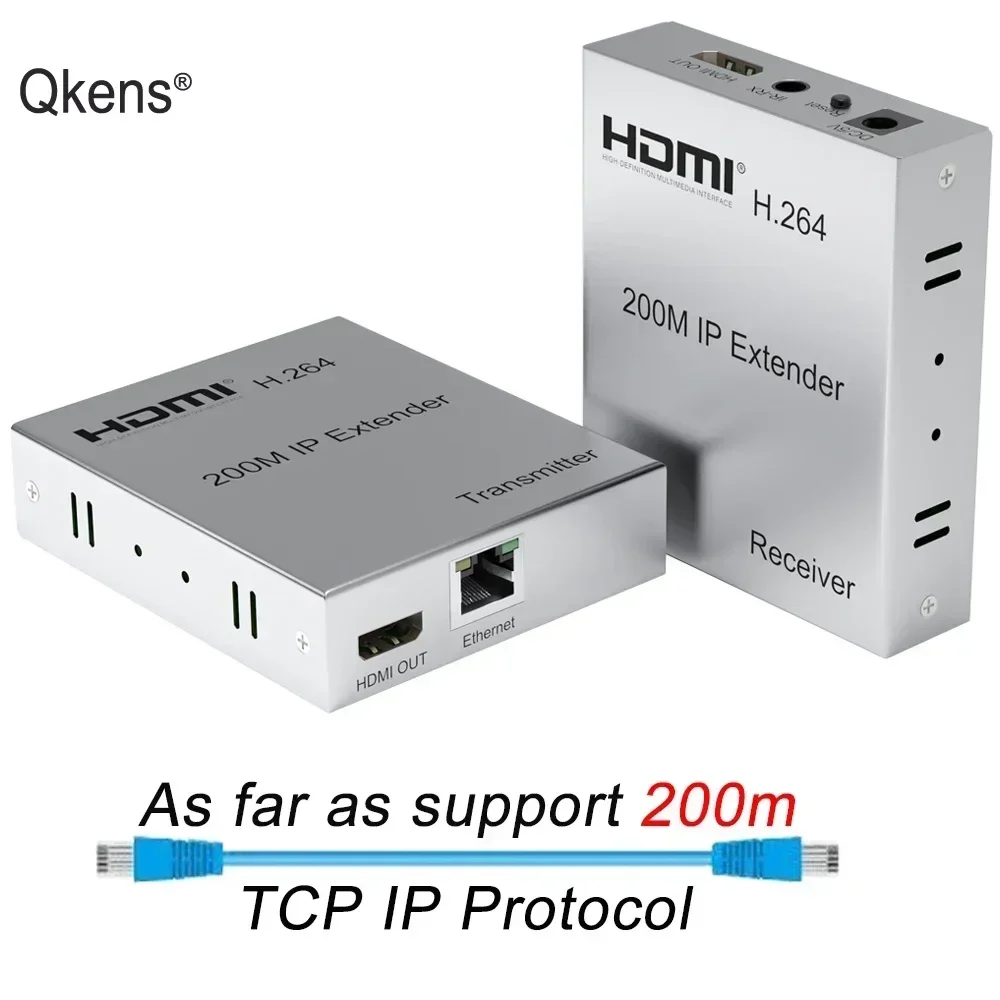 Extensor Ethernet IP HDMI de 200m a través de Cable de red CAT5e CAT6 RJ45 1080p convertidor de vídeo transmisor receptor para cámara PC a TV - imagen 3
