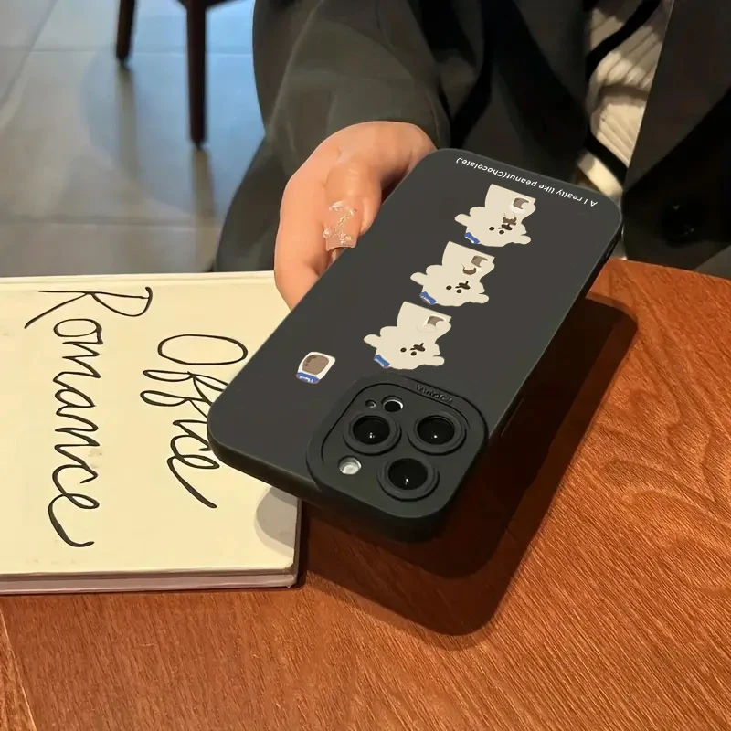 Funda de teléfono con perro bonito de dibujos animados para iPhone 16 15 14 13 12 11 Pro Max 7 8 Plus 16E XR X XS SE 2020, funda suave de silicona a prueba de golpes - imagen 4