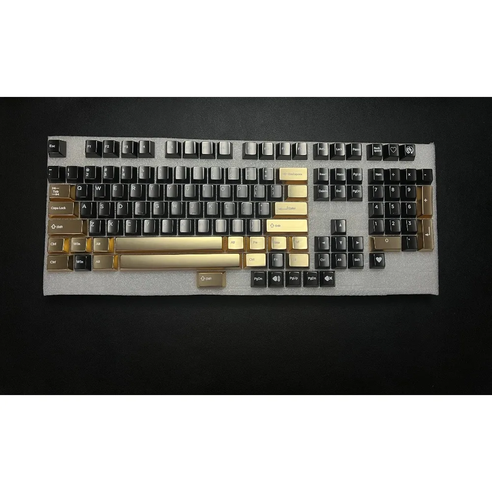 Teclado mecánico Keycap Cherry Profile Pvd negro oro aleación de Zinc CNC teclas mecánicas ergonomía frente tallado accesorio de juego