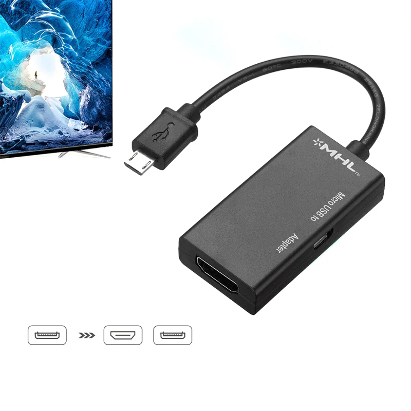 Plug & Play Universal Micro USB a HDMI HD TV AV TV Cable convertidor 1080P móvil/portátil MHL a HD TV adaptador conector - imagen 2