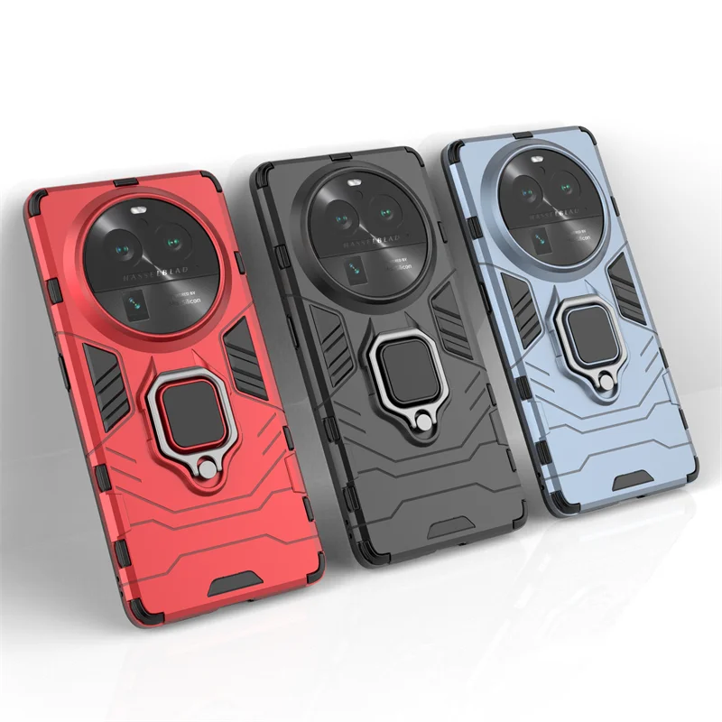 Para OPPO Find X6 Pro funda para OPPO Find X6 Pro funda protectora de goma dura de silicona armadura anillo cubierta para OPPO Find X6 Pro cubierta - imagen 2