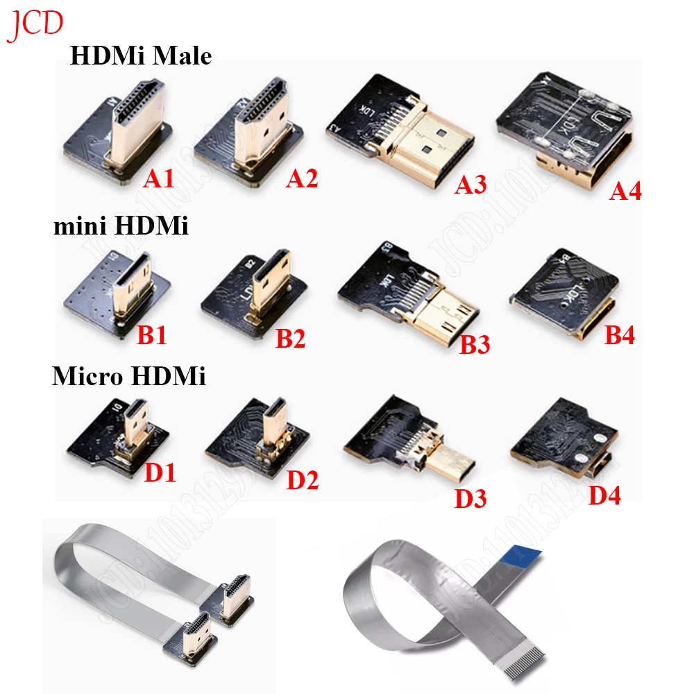 Cinta FPV Compatible con HDMI Cable plano Flexible Raspberry Pi 4 Micro HDMI a HDMI/Mini HDMI hembra 90 grados FFC 20 pines - imagen 3