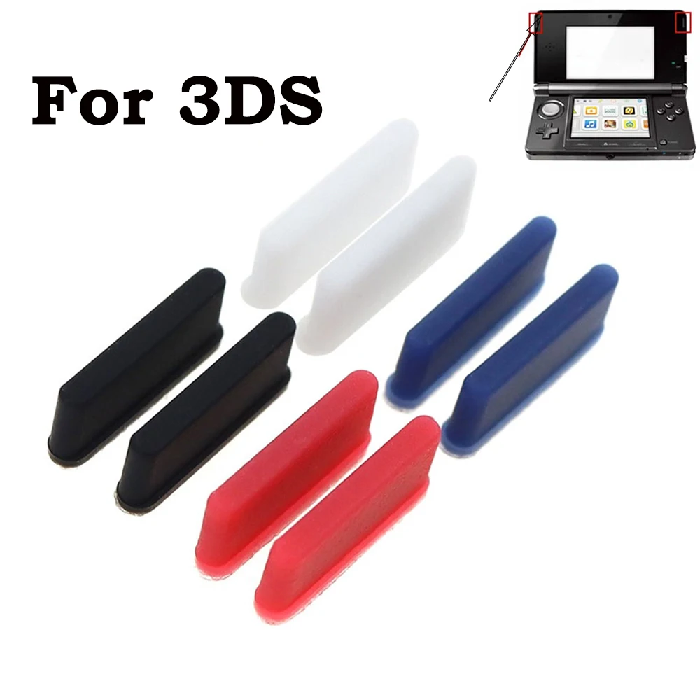 Juego de 5 botones de almohadilla de silicona para consola de juegos 3DS, reemplazo de pantalla LCD superior, cubierta de pies de goma, piezas de reparación