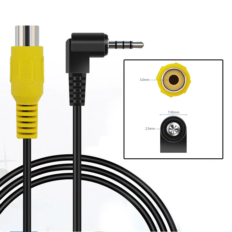 Adaptador de Cable AV en vídeo, conector AV macho de 2,5mm, conector macho a conector hembra RCA para GPS y Cable convertidor de cámara trasera - imagen 3