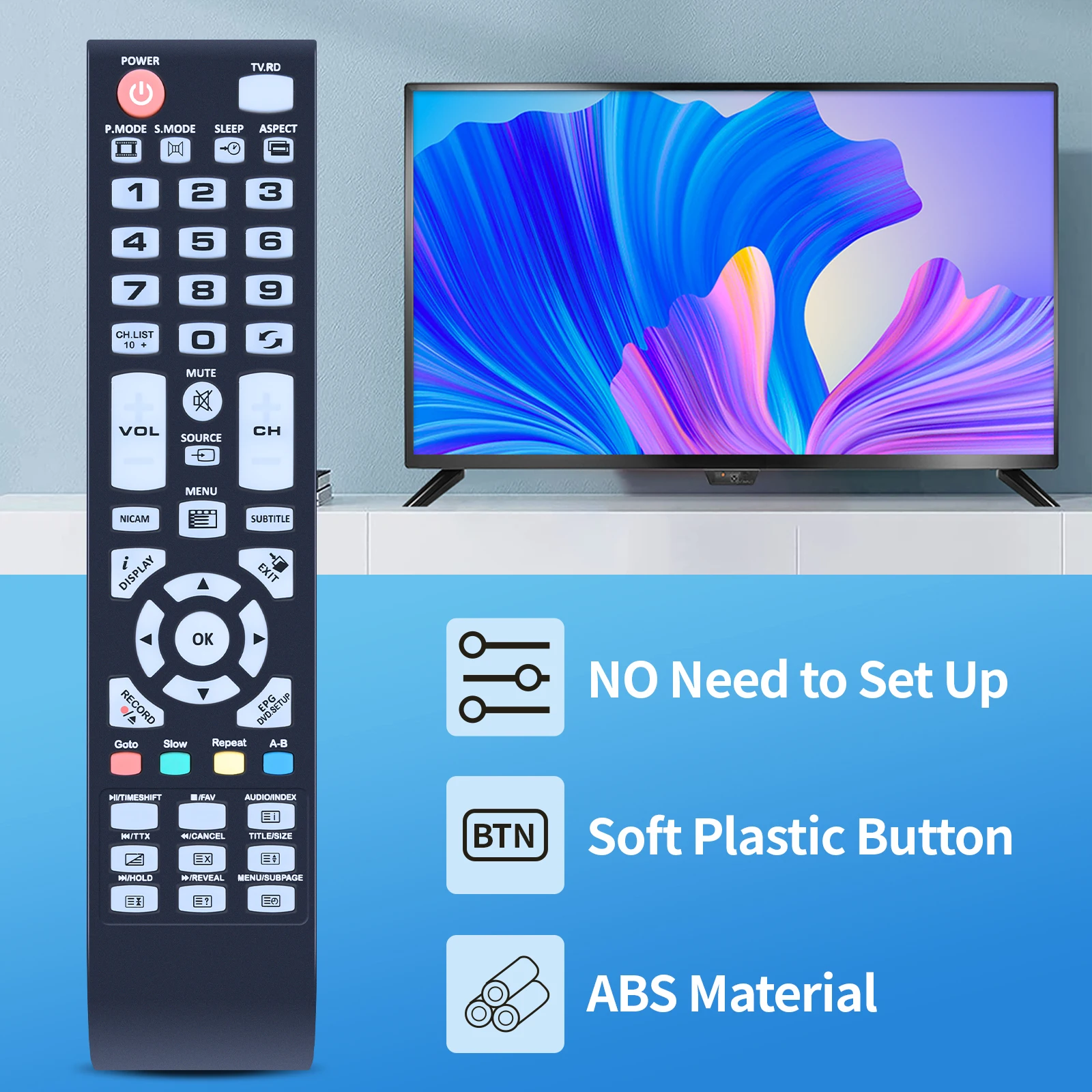 Nuevo para SEIKI 845-049-60B01 Control remoto de TV SE39UY01UK, SE50UY01UK, SE55UY01UK SE22FR01 - imagen 3