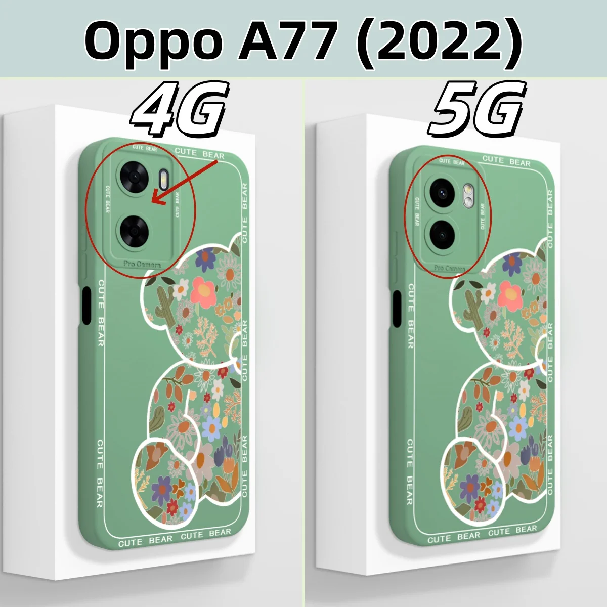 Funda de silicona líquida para Oppo A77 A77S, carcasa trasera de protección de cámara, diseño bonito, A 77, 4G, 5G - imagen 2