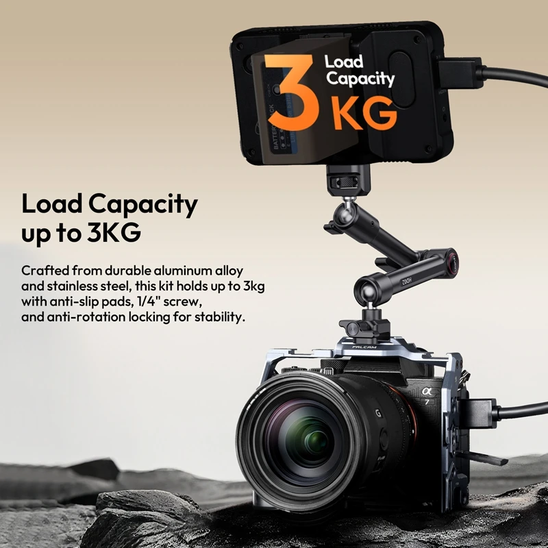 Ulanzi HD02 Kit de brazo mágico de 10 pulgadas con súper abrazadera para trípode, luz de relleno para cámara, brazo mágico - imagen 3