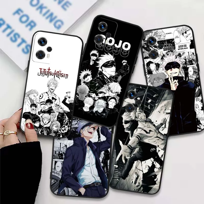 Funda de Anime Gojo Satoru para Motorola Edge 60 50 40 E22i E22 E15 S X30 G G24 Pro Stylus Play Power 5G 2025 funda de teléfono