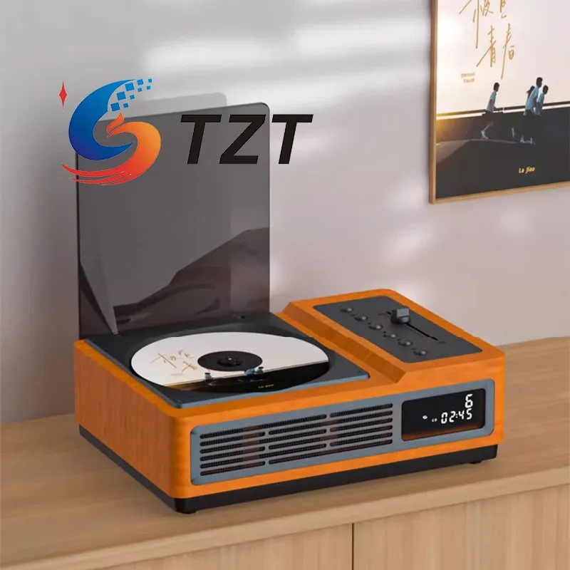 TZT THINKYA Wood-color R02 Retro CD Player 2x1.5W Stereo FM Bi-directional Bluetooth5.0 HiFi Audio Integrated Album Player - imagen 4