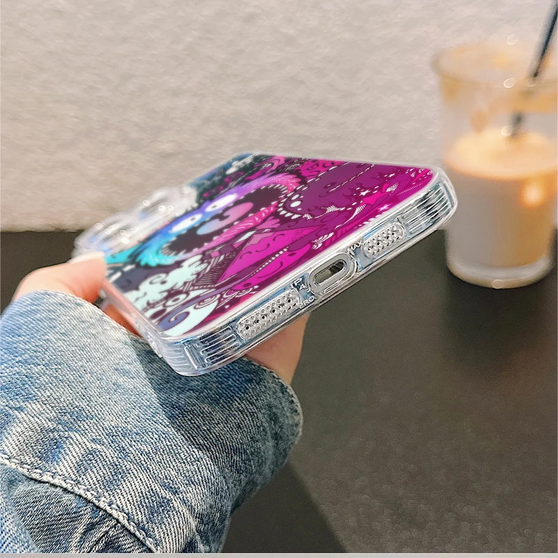 Funda Monster Graffiti de moda para iPhone 13 12 11 Pro MAX 16 15 14 Plus XR 12 Mini 7 8 16e, funda suave para teléfono - imagen 3