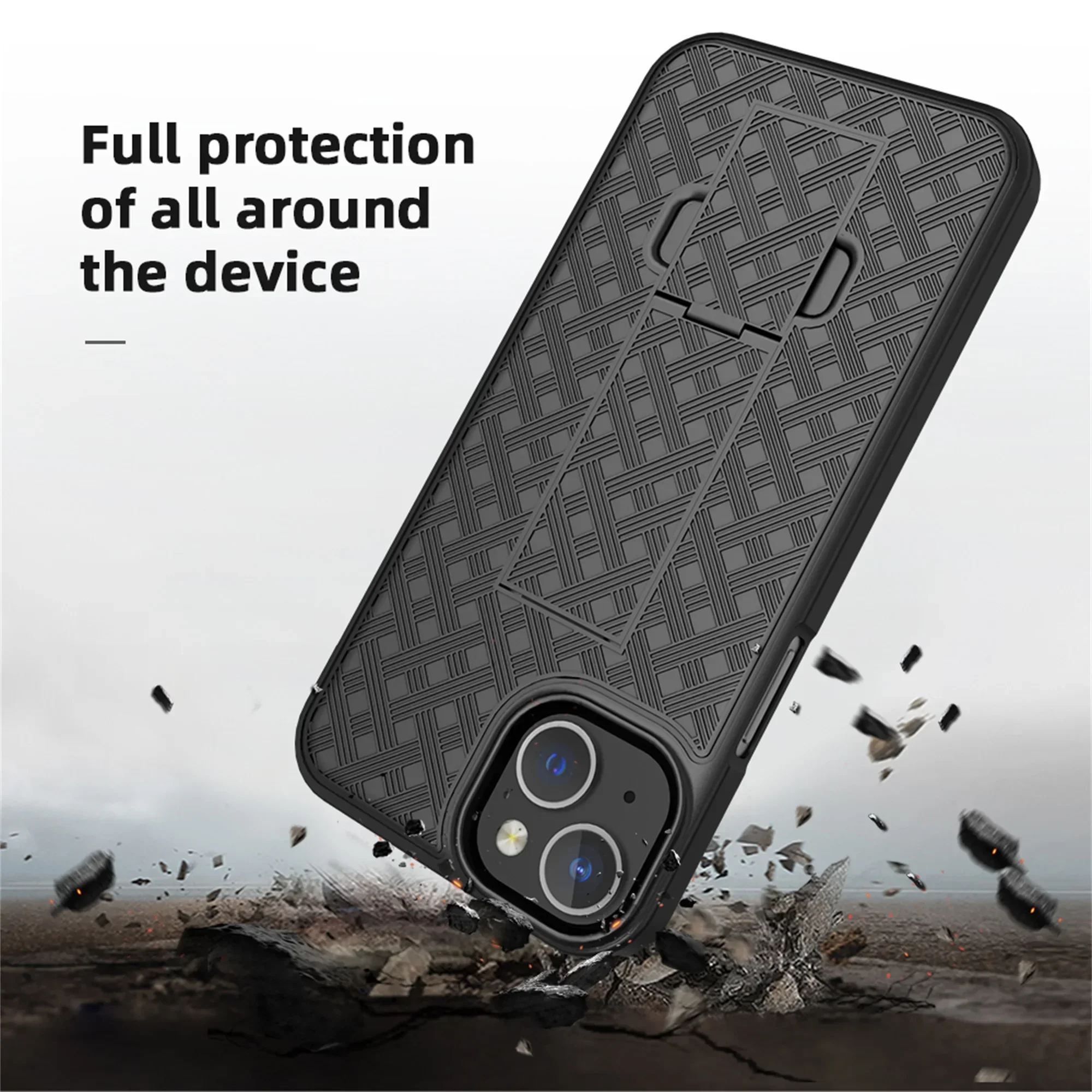 Funda combinada de carcasa dura 2 en 1, funda de teléfono con Clip para cinturón para IPhone 17 Air 16 Pro Max 15 Plus 14 13 12 Mini 11 Pro - imagen 5