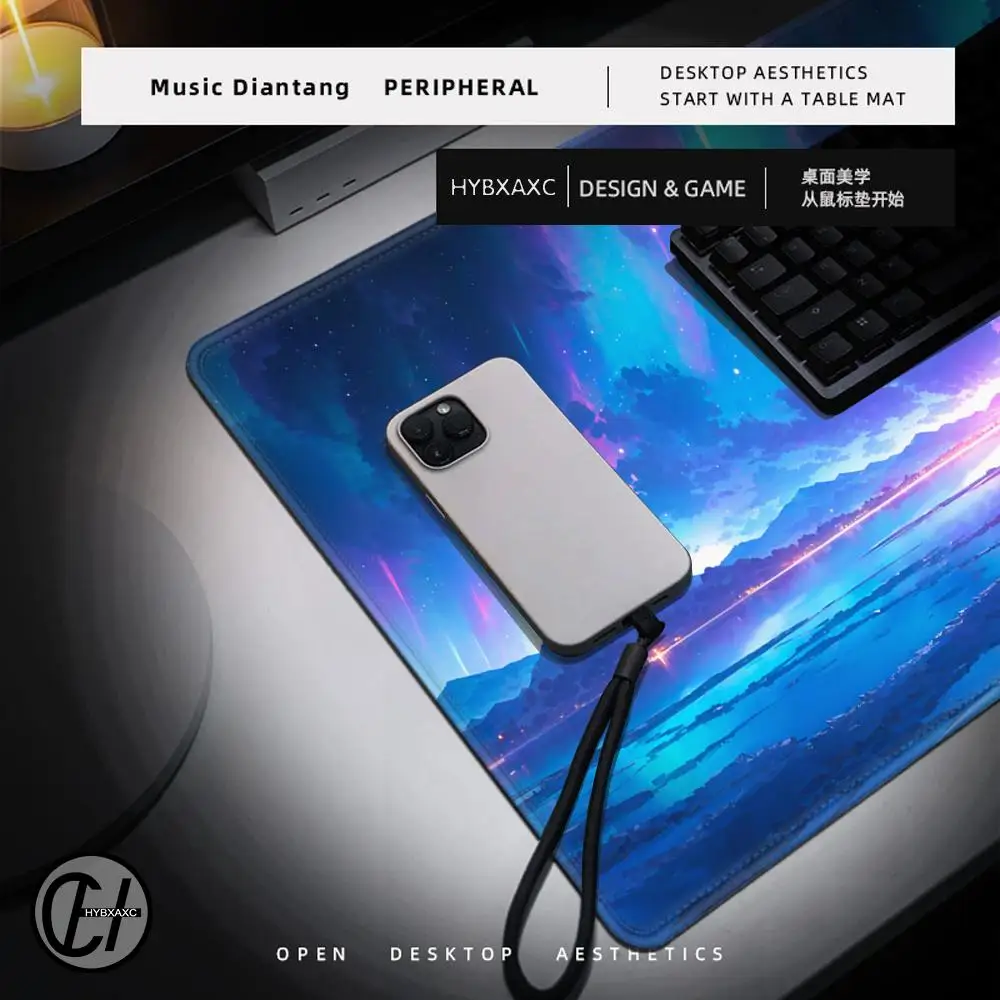 Arctic Night Sky-alfombrilla de ratón grande para ordenador, alfombrilla de goma antideslizante para mesa de juegos, XXL, para escritorio - imagen 2