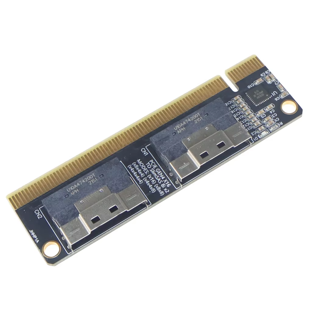 Tarjeta PCIe 4.0 x16 a 4 Puertos NVMe M.2 SFF8654 - imagen 3