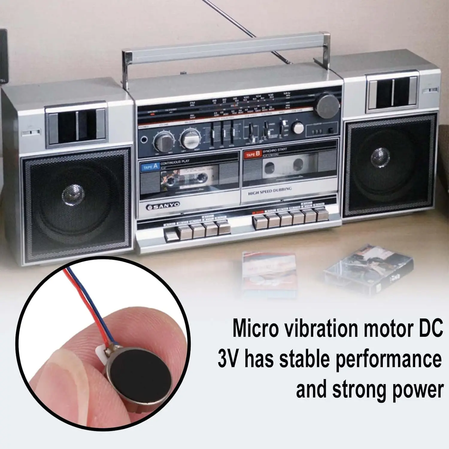 Mini motores de vibración de 10000rpm, Motor vibratorio Micro DC 3V tipo botón de moneda plana, 10mm x 2mm para tableta, buscapersonas, teléfono móvil - imagen 4