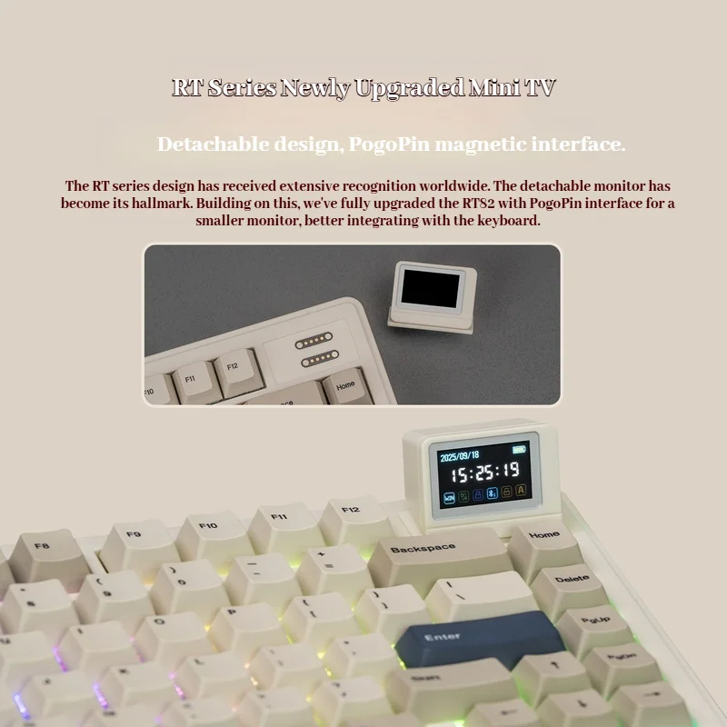 Teclado mecánico Epomaker Rt82, pantalla de modo Thri, estructura de puerta de enlace Rgb, animación personalizada, teclado personalizado con enchufe caliente - imagen 3