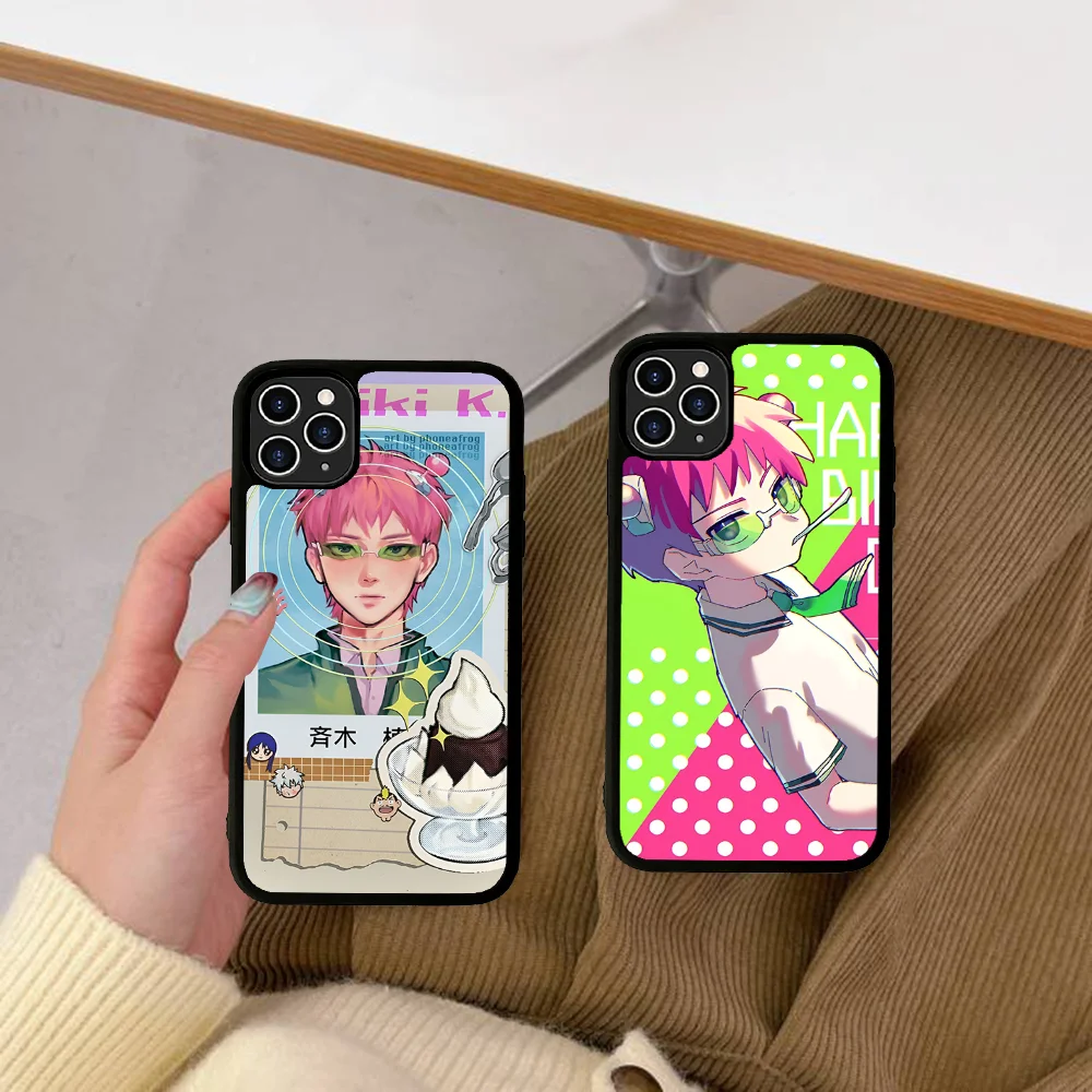 2025 lindo gatito niño Saiki Kusuo funda de teléfono de silicona PC + TPU para IPhone 11 12 13 14 15 16 Plus Pro Max cubierta - imagen 2