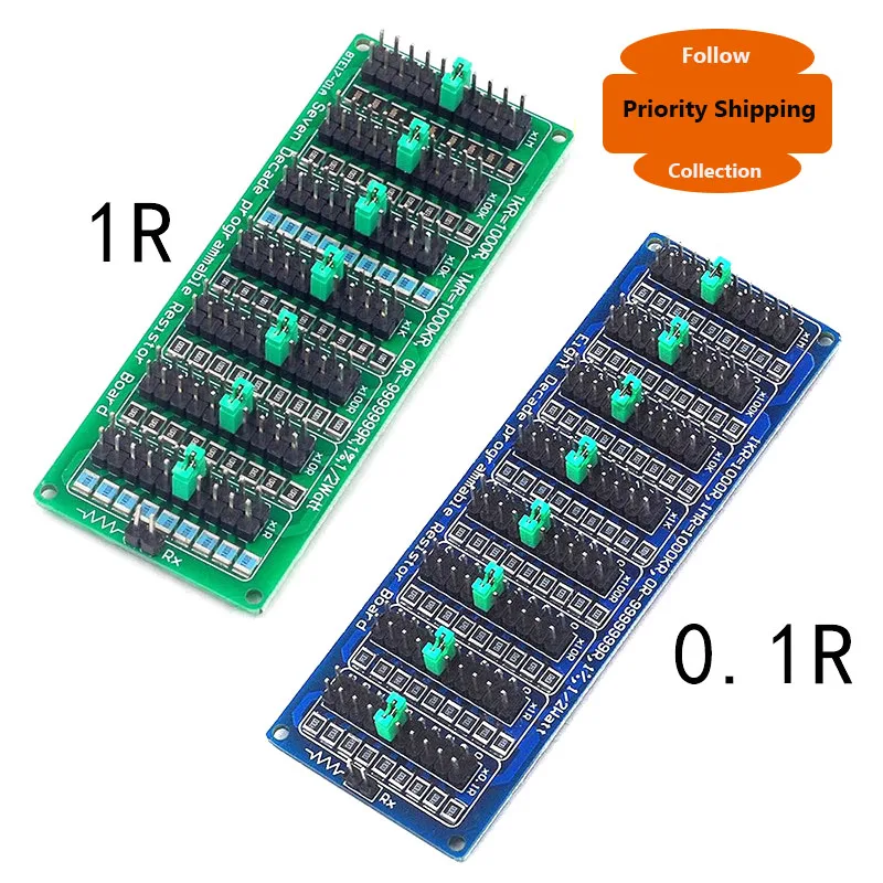 Placa de resistencia programable 0.1R/1R-9999999R, caja de resistencia de repuesto de precisión de ocho segmentos 0.1R1R