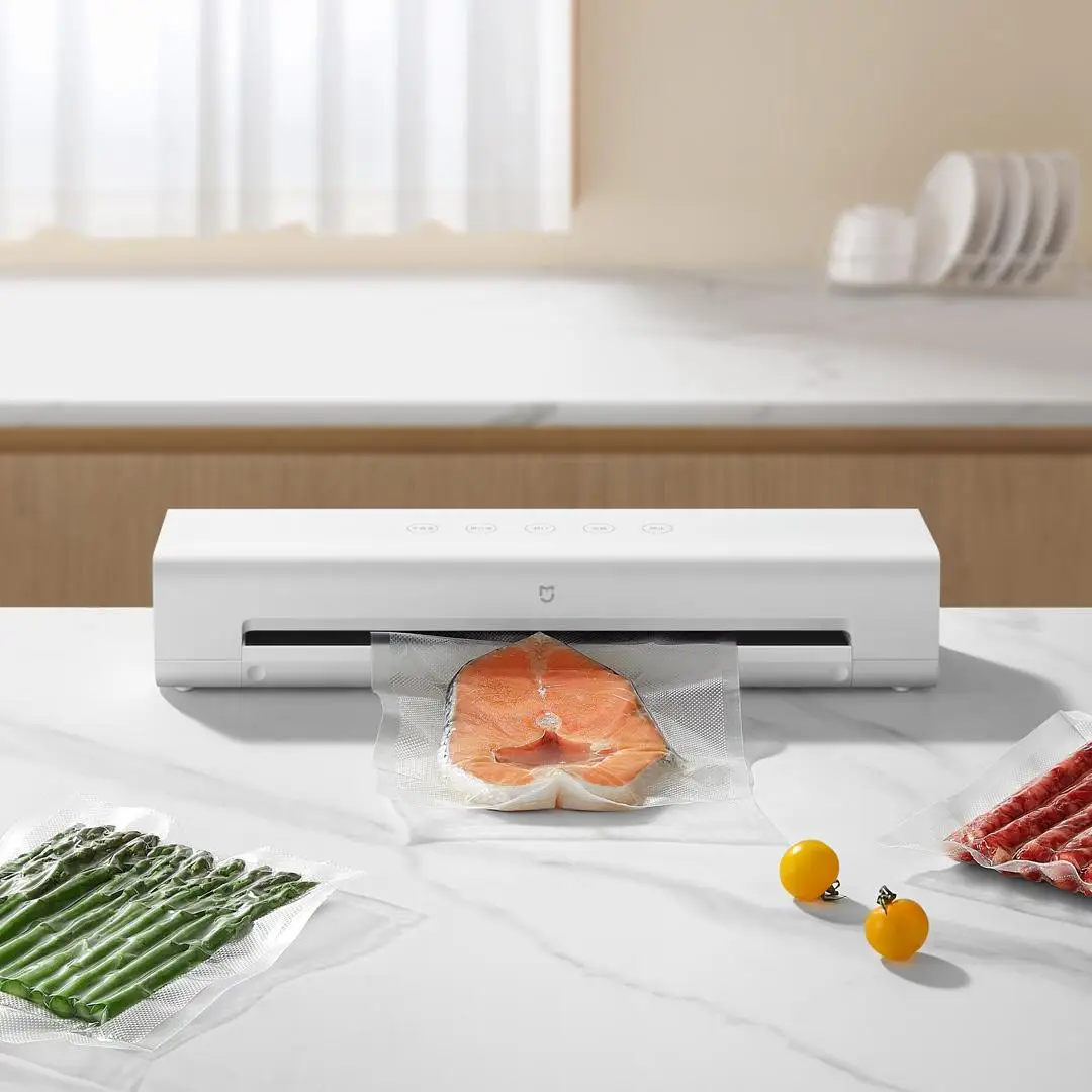 Xiaomi Mijia-sellador de alimentos al vacío inteligente, desgomador de cocina para el hogar, máquina de embalaje, gran succión, totalmente automático sin presionar - imagen 3