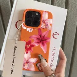 Funda de teléfono con diseño Floral rosa a la moda para iPhone 17 16 15 14 13 12 11 Pro Max XS X XR 16 Plus 16e cubierta de silicona suave a prueba de golpes