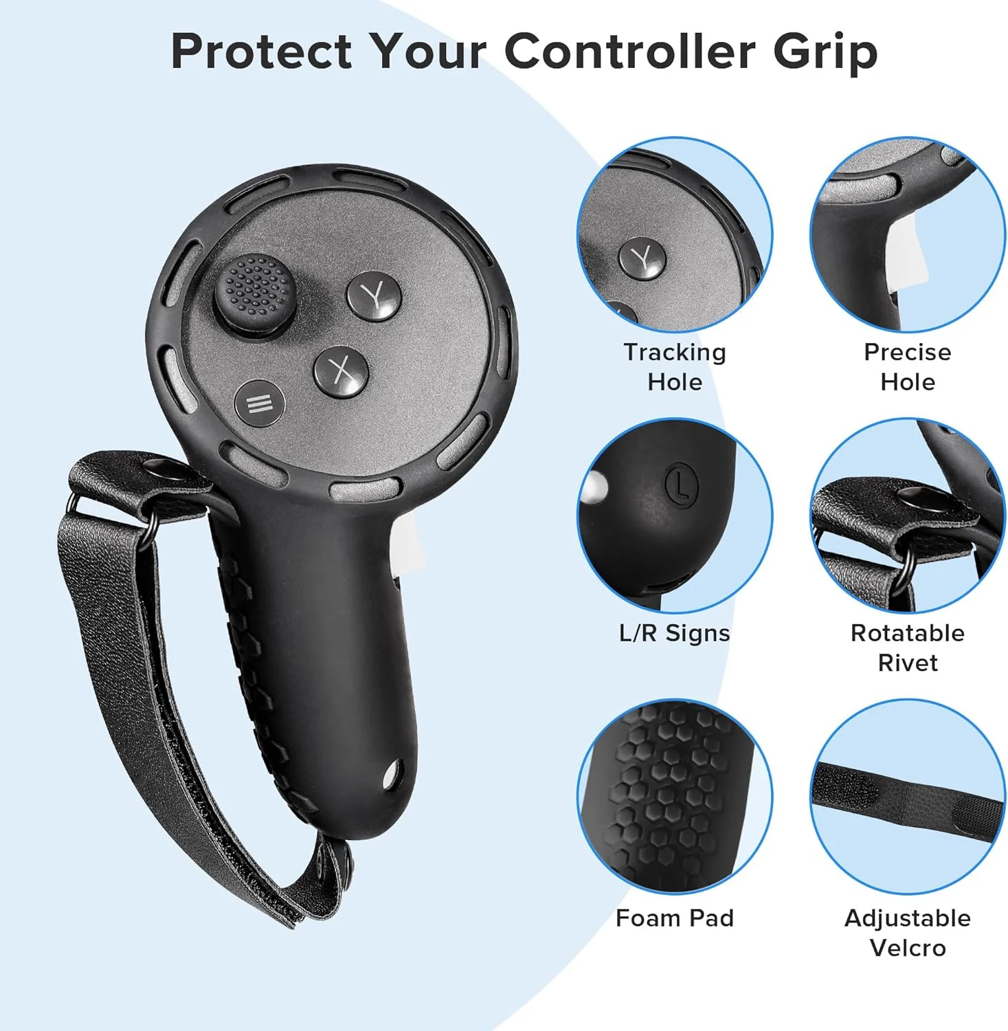 7in1 VR Accessories Kits for Meta Quest 3 Silicone Protective Cover VR Headset Lens Cap Protection Case for Meta Quest 3 - imagen 5